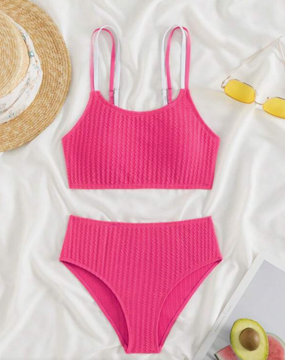 Bikini Bohemio en Rosa Fucsia con Textura ✨
