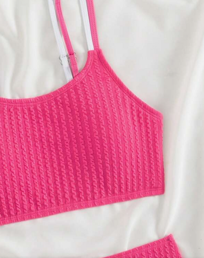 Bikini Bohemio en Rosa Fucsia con Textura ✨