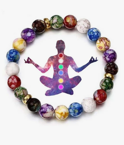 Pulsera de Cuentas de Chakra Multicolor ✨