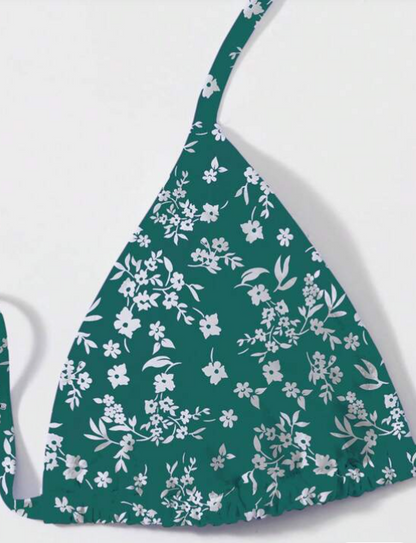 Bikini Verde con Estampado de Margaritas ✨