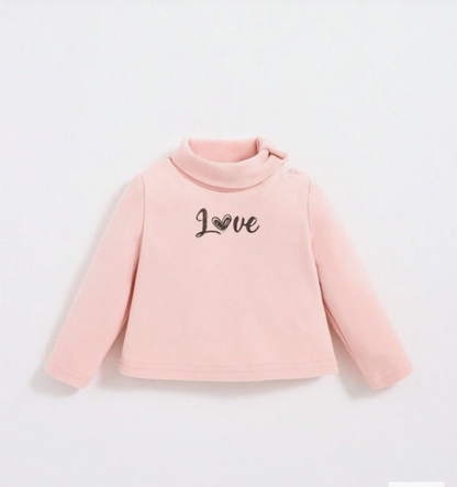 Camiseta de Manga Larga con Estampado "Love" para Niñas