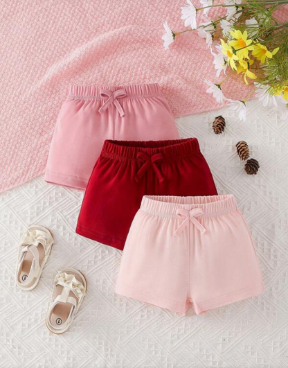 Set de 3 Shorts Lazos para Niñas