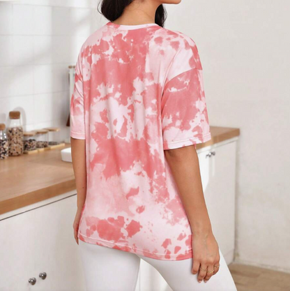 ☁️ Camiseta Tie-Dye Oversized Rosa