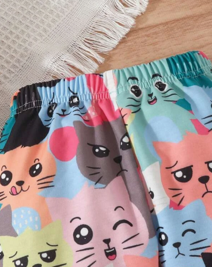 Pantalón Estampado de Dibujos Animados Multicolor para Niños y Niñas