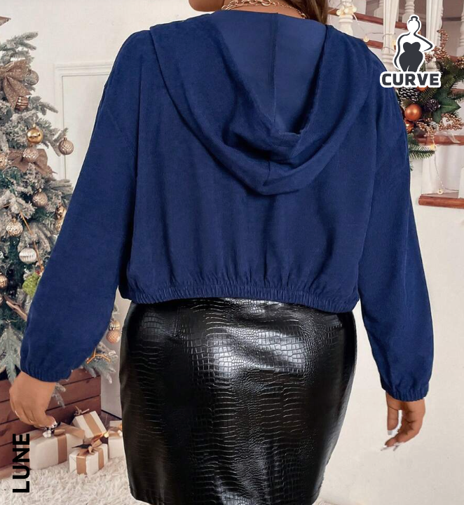 🧥 Chaqueta Casual con Capucha - Azul Marino