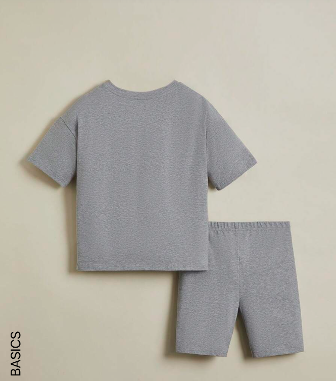 🩳👕 Set Casual de 2 Piezas – Polera + Shorts de Ciclismo
