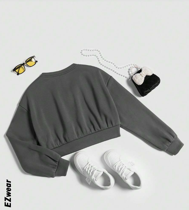 🧥 Chaleco Crop Casual – Cuello en V y Manga Larga