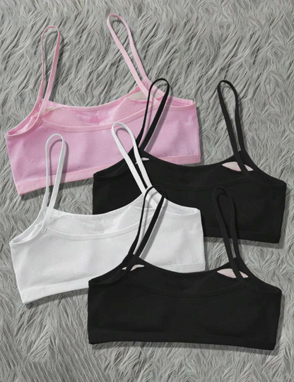 🐾 Pack de 4 Bralettes Infantiles – “Have a Nice Day” 😻