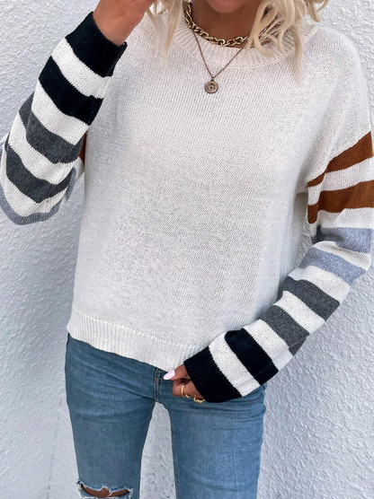 🍂 Sweater Rayado de Lana Peinada – Estilo Casual y Cómodo