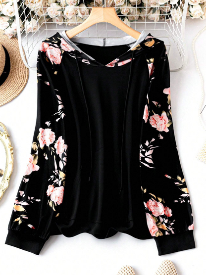 🌸 Polerón Floral con Capucha – Estilo Casual con Encanto