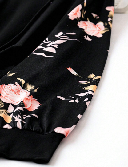 🌸 Polerón Floral con Capucha – Estilo Casual con Encanto