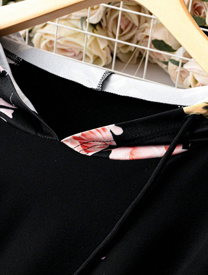 🌸 Polerón Floral con Capucha – Estilo Casual con Encanto