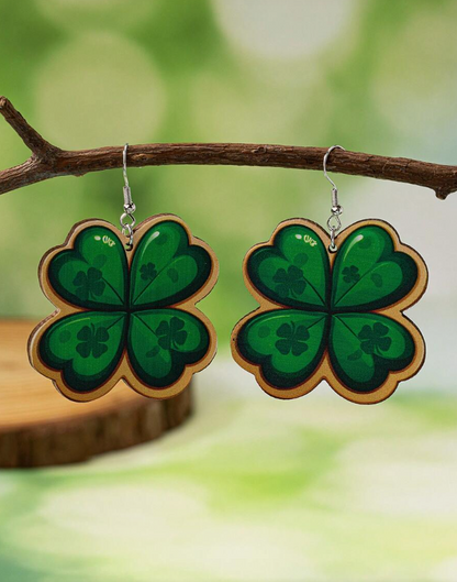 🍀 Pendientes Trébol – Estilo Bohemio Festivo