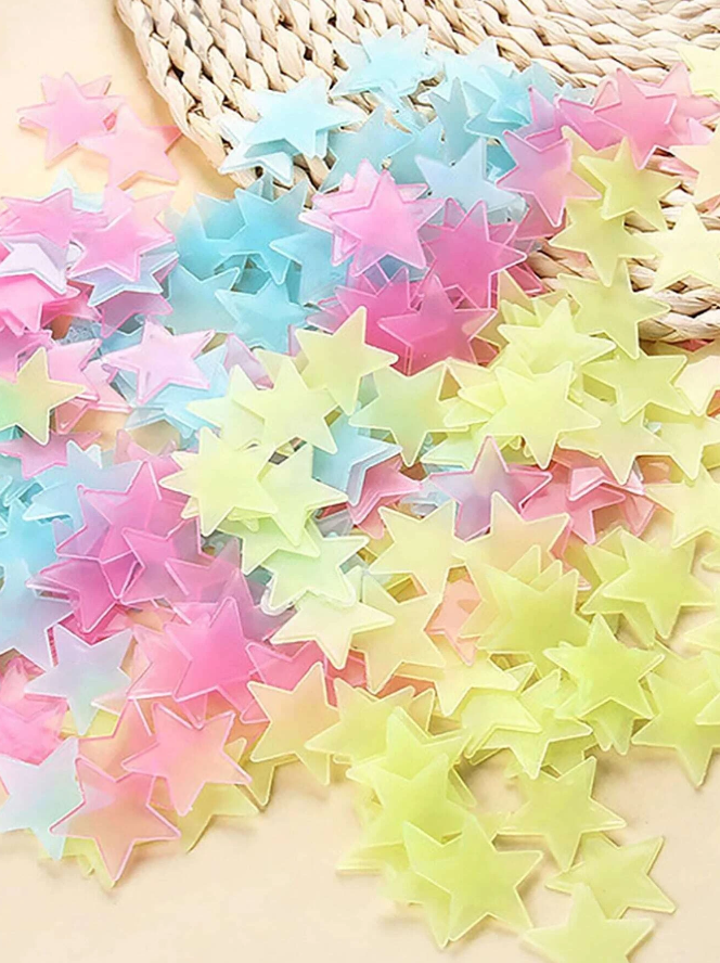 Adhesivos Decorativos Fluorescentes en Forma de Estrellas