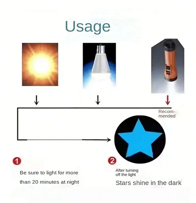 Adhesivos Decorativos Fluorescentes en Forma de Estrellas