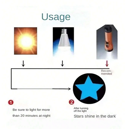 Adhesivos Decorativos Fluorescentes en Forma de Estrellas