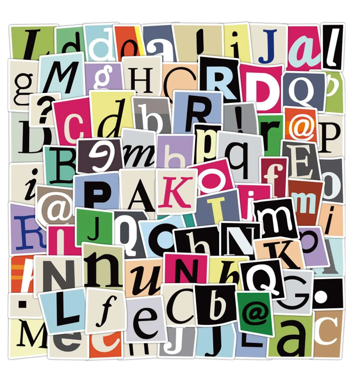 Set de Pegatinas de Letras Coloridas