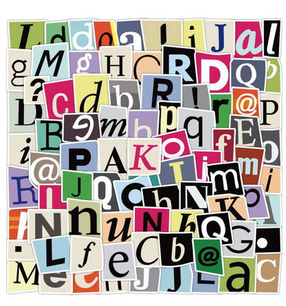 Set de Pegatinas de Letras Coloridas