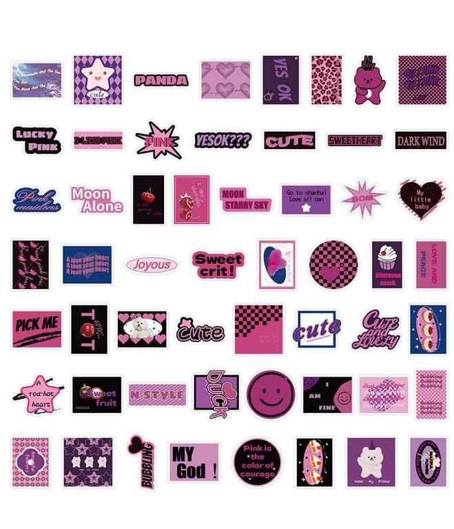 Set de Pegatinas Estilo Retro Rosado