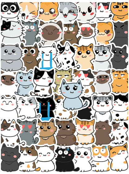 Set de Pegatinas de Gatos Adorables