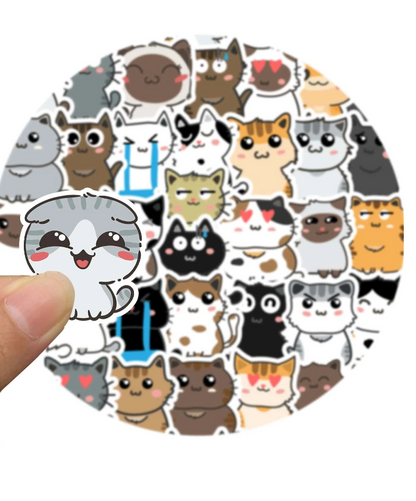 Set de Pegatinas de Gatos Adorables