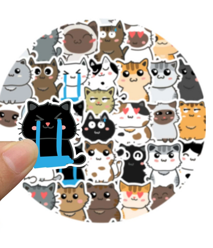 Set de Pegatinas de Gatos Adorables