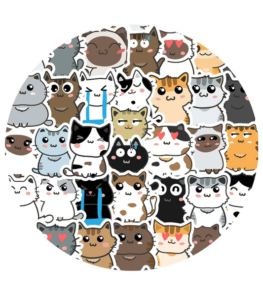 Set de Pegatinas de Gatos Adorables