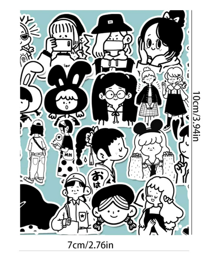 Adhesivos de Ilustraciones en Blanco y Negro