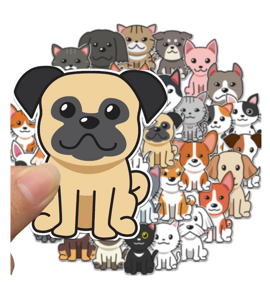 Set de Pegatinas de Mascotas Adorables
