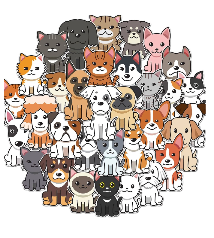 Set de Pegatinas de Mascotas Adorables