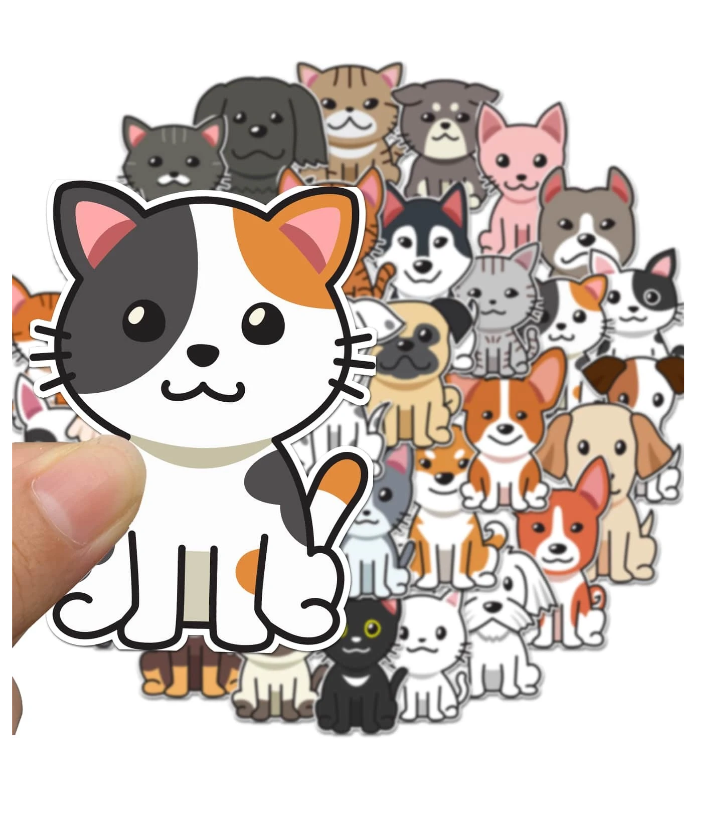 Set de Pegatinas de Mascotas Adorables