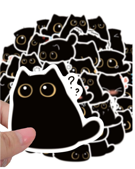Set de Pegatinas de Gatos Negros