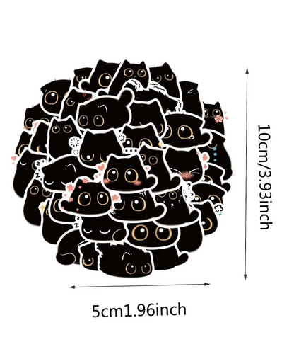 Set de Pegatinas de Gatos Negros