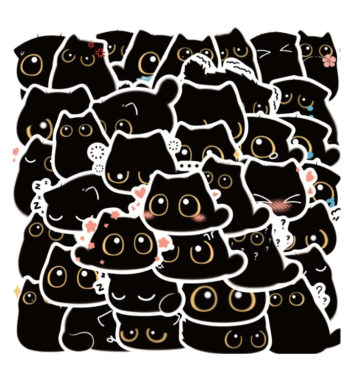 Set de Pegatinas de Gatos Negros
