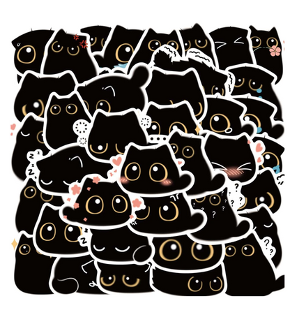Set de Pegatinas de Gatos Negros