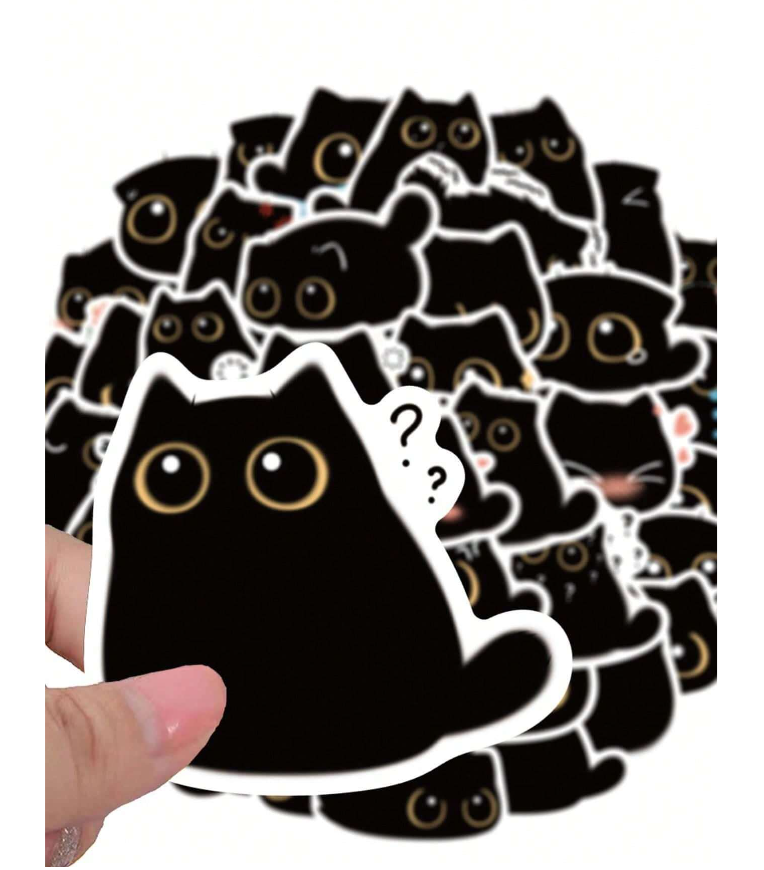 Set de Pegatinas de Gatos Negros