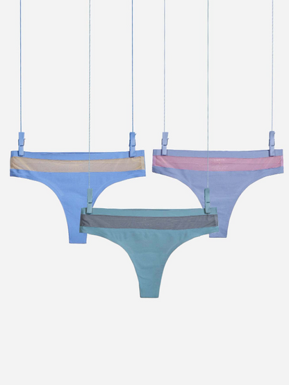 Tangas de Talle Bajo con Ribete en Contraste – Comodidad y Estilo 💙💜💚