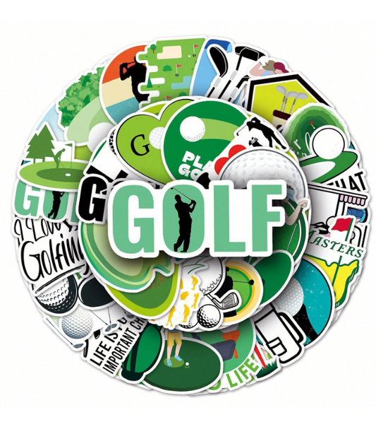🏌️♂️ Pack de 10 Pegatinas Impermeables de Golf – Estilo Graffiti