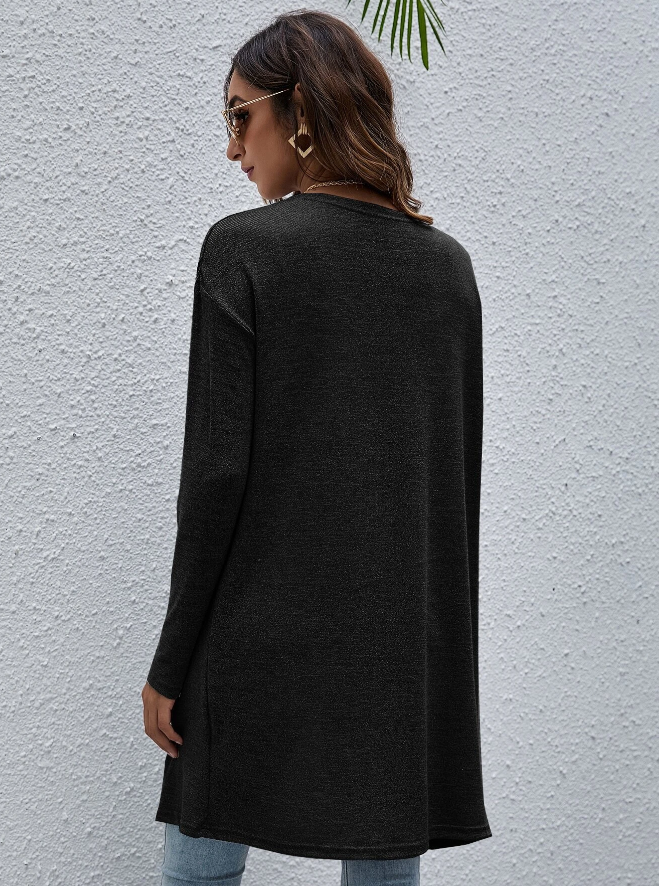 🖤 Cárdigan Casual Negro – Estilo Minimalista, Comodidad Total