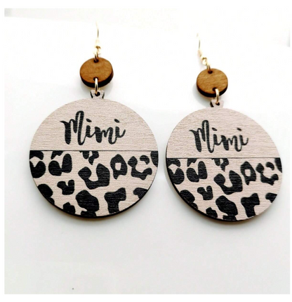 🌿 Aros de Madera "Mimi" con Estampado Animal Print – Estilo Original y Artesanal