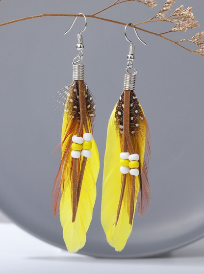 ✨ Pendientes Boho de Plumas – ¡Estilo Natural y Vibrante! ✨