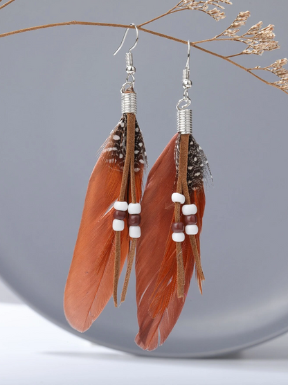 ✨ Pendientes Boho de Plumas – ¡Estilo Natural y Vibrante! ✨