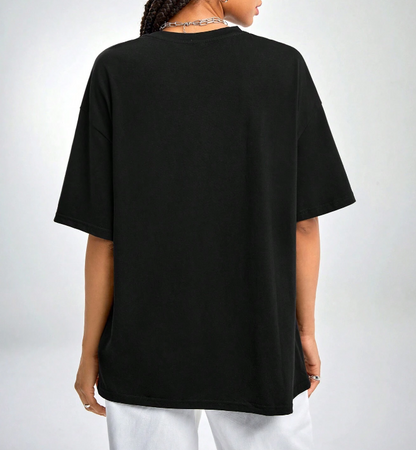 🖤 Camiseta Holgada con Gráfico de Letra