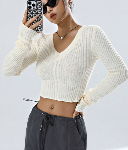 🤍 Jersey Corto de Color Sólido para Mujer