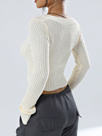 🤍 Jersey Corto de Color Sólido para Mujer