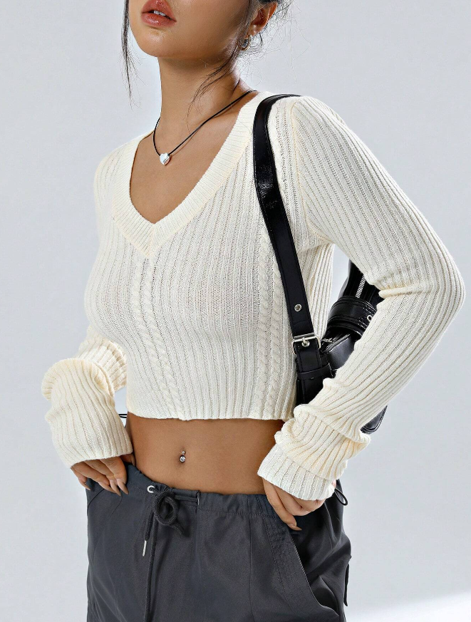 🤍 Jersey Corto de Color Sólido para Mujer