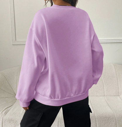 💜 Sudadera con Estampado de Figura y Slogan