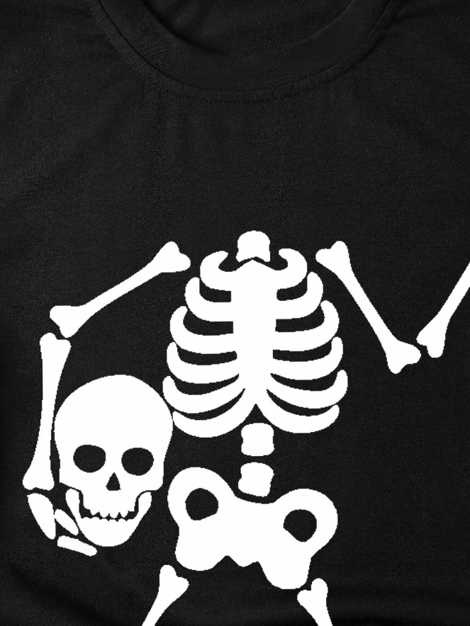 🖤 Camiseta de Mujer con Estampado de Esqueleto