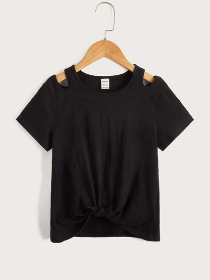 Top Infantil – Abertura en Hombros y Nudo Frontal