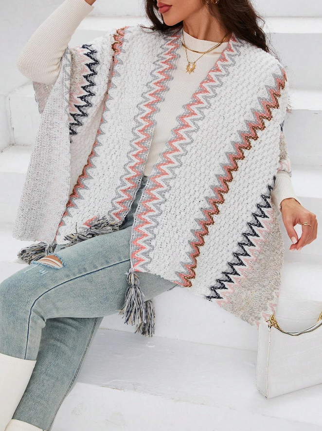 🧡 Cárdigan Ondulado con Rayas para Mujer